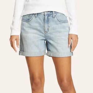 Eddie Bauer Boyfriend Denim Shorts Cuffed Lightwash